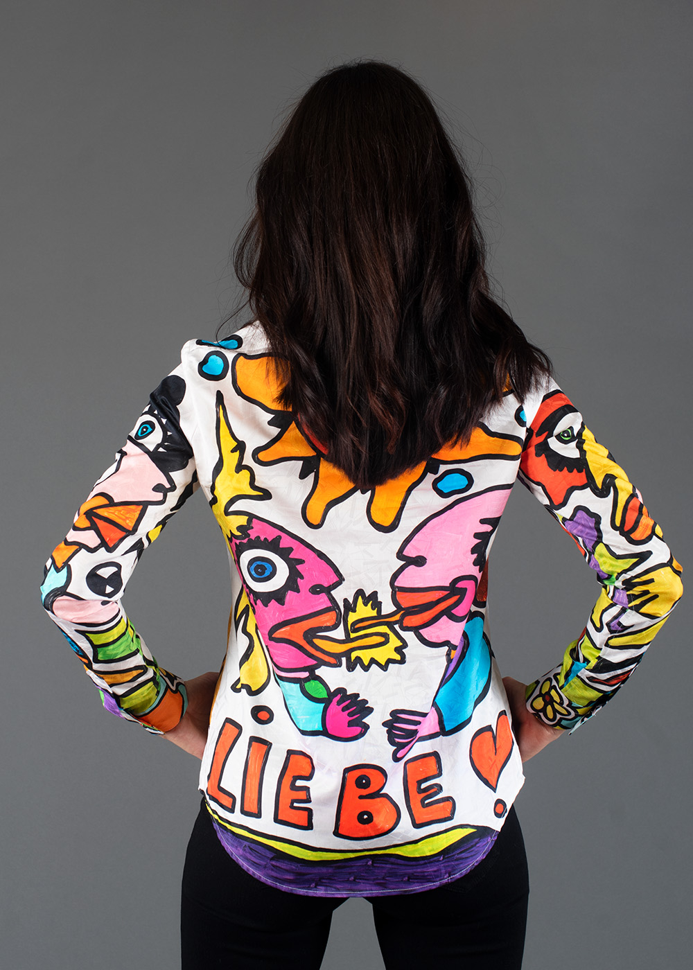 bunte Hemdbluse LIEBE von GERMENS artfashion