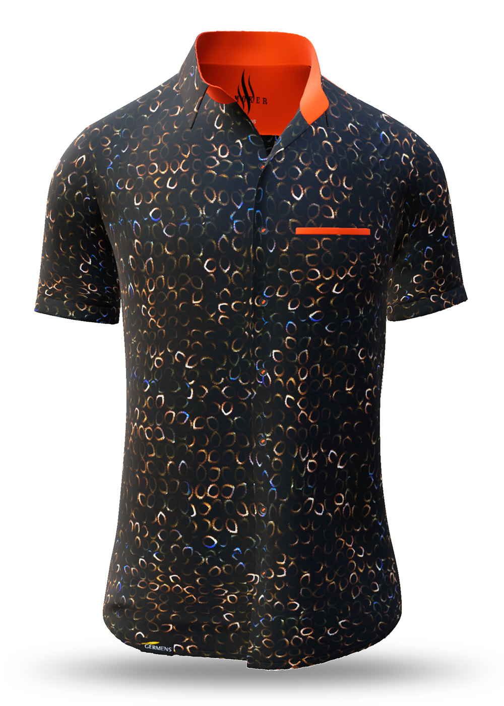 dark summer shirt men's short sleeve SMOKER by GERMENS artfashion