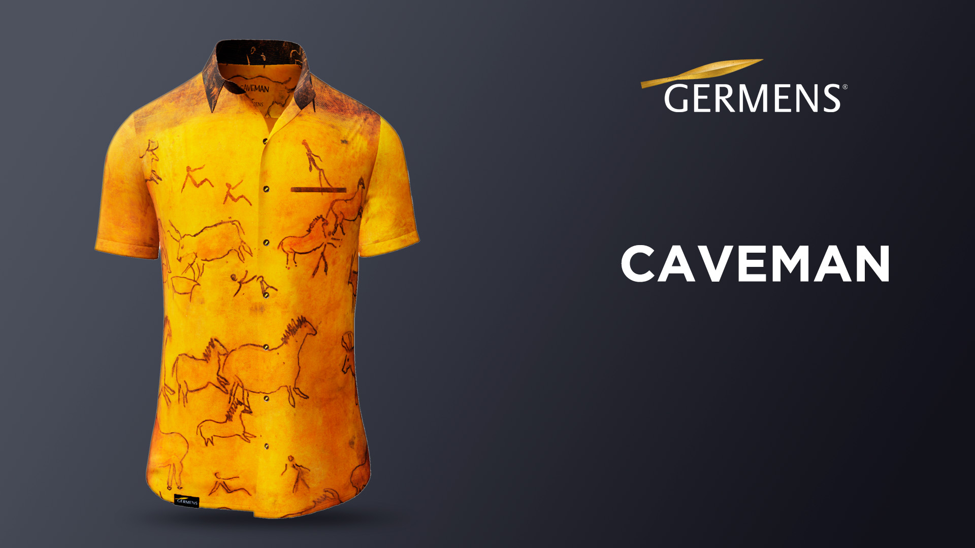 Camisa de verano para hombre CAVEMAN – Pinturas rupestres 