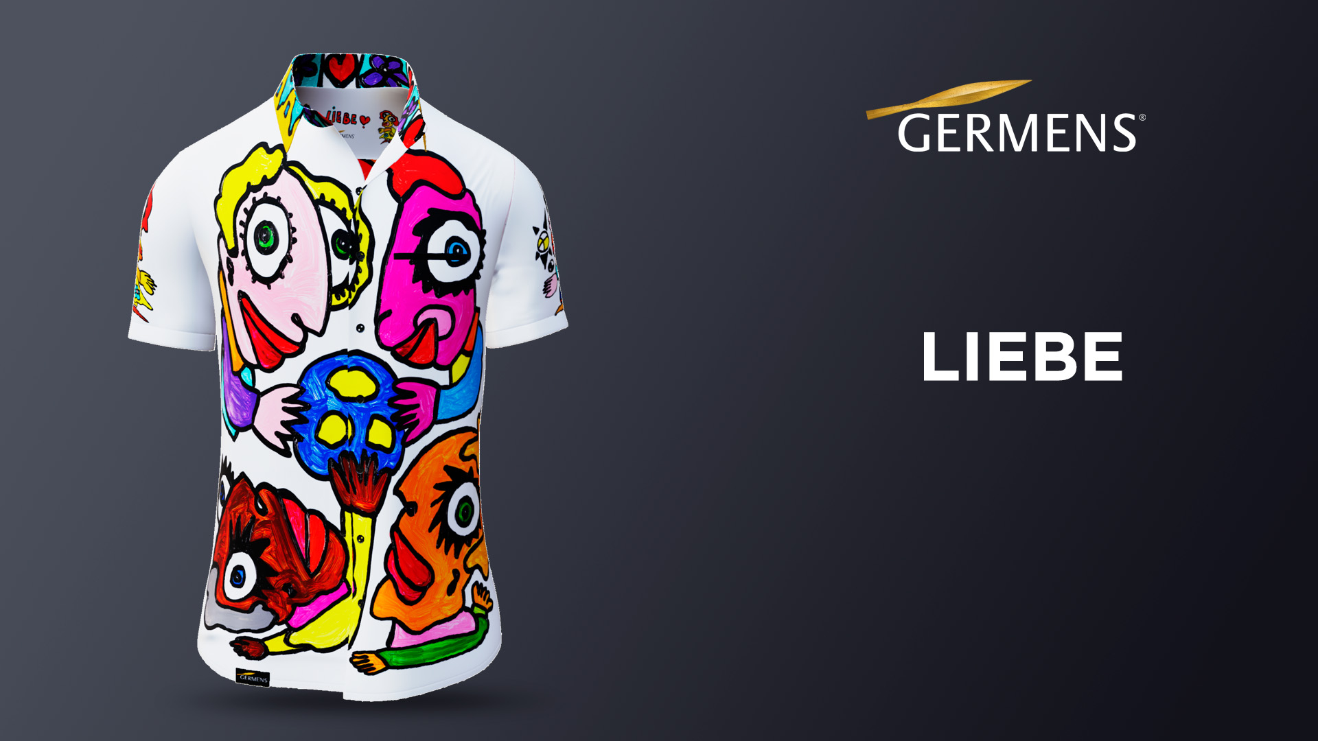 Camisa de verano de colores «LIEBE» de GERMENS artfashion