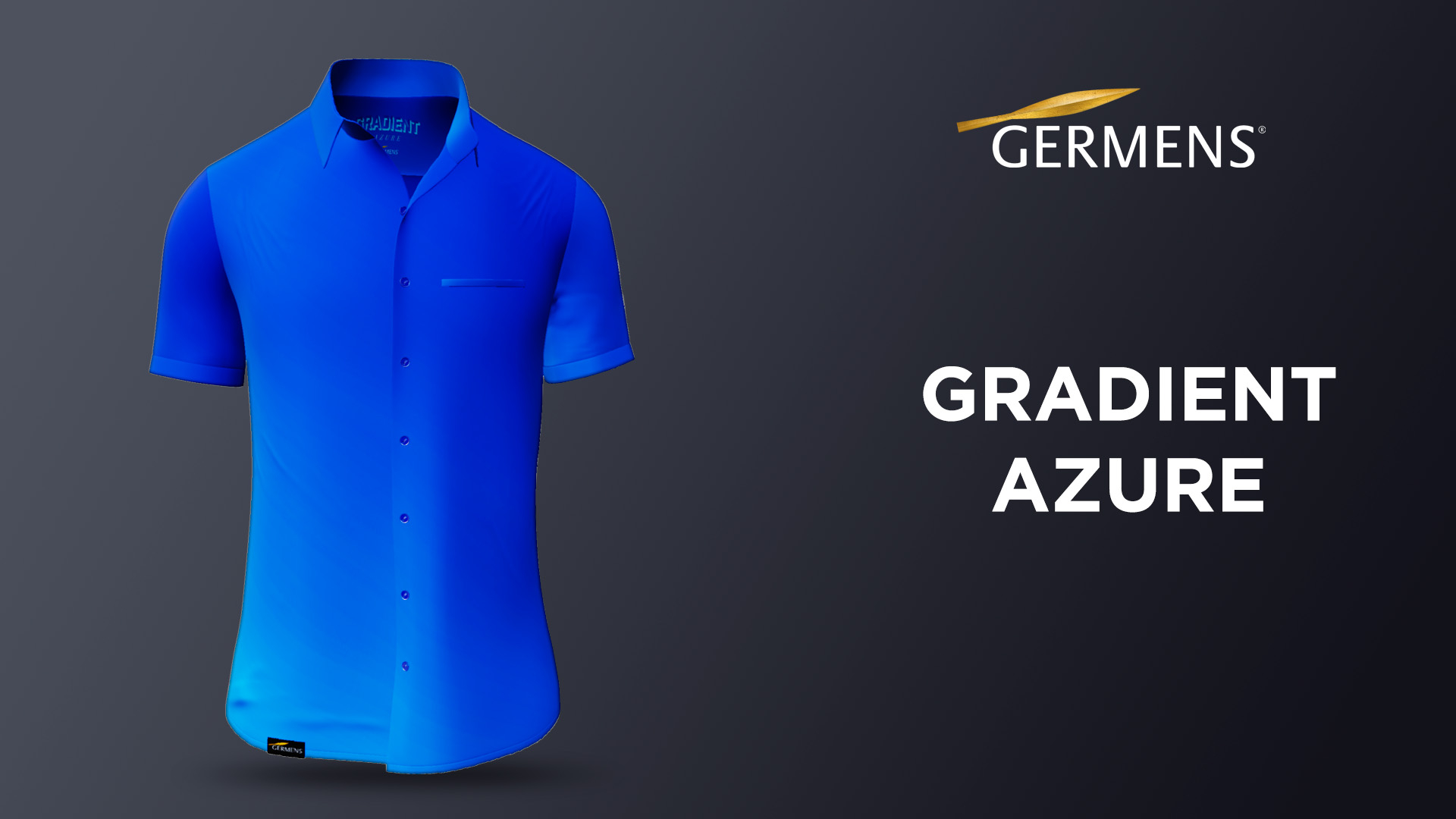 blaues Kurzarmhemd GRADIENT AZURE von GERMENS artfashion