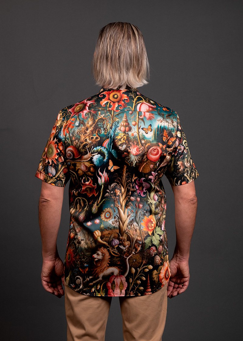 buntes Sommerhemd Kurzarm Herren FLORA PHANTASTICA von GERMENS artfashion - 100 % Baumwolle - Made in Germany