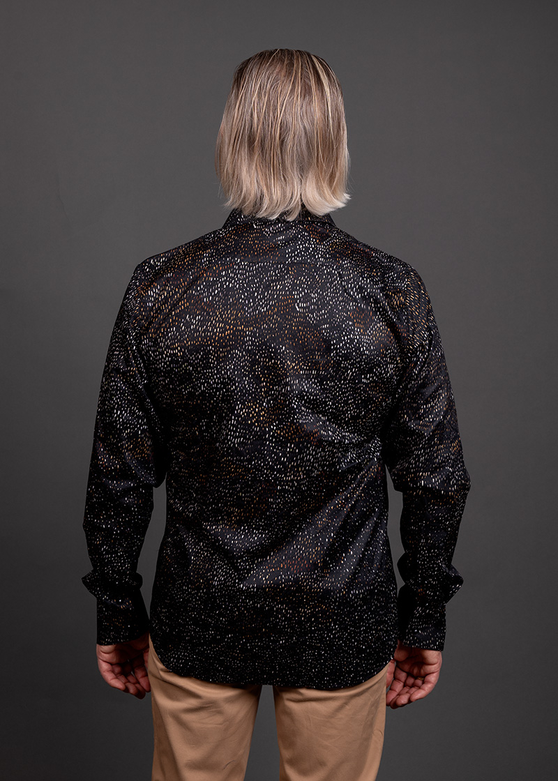Camisa negra para hombre MOOS de GERMENS artfashion - 100 % algodón - Fabricada en Alemania