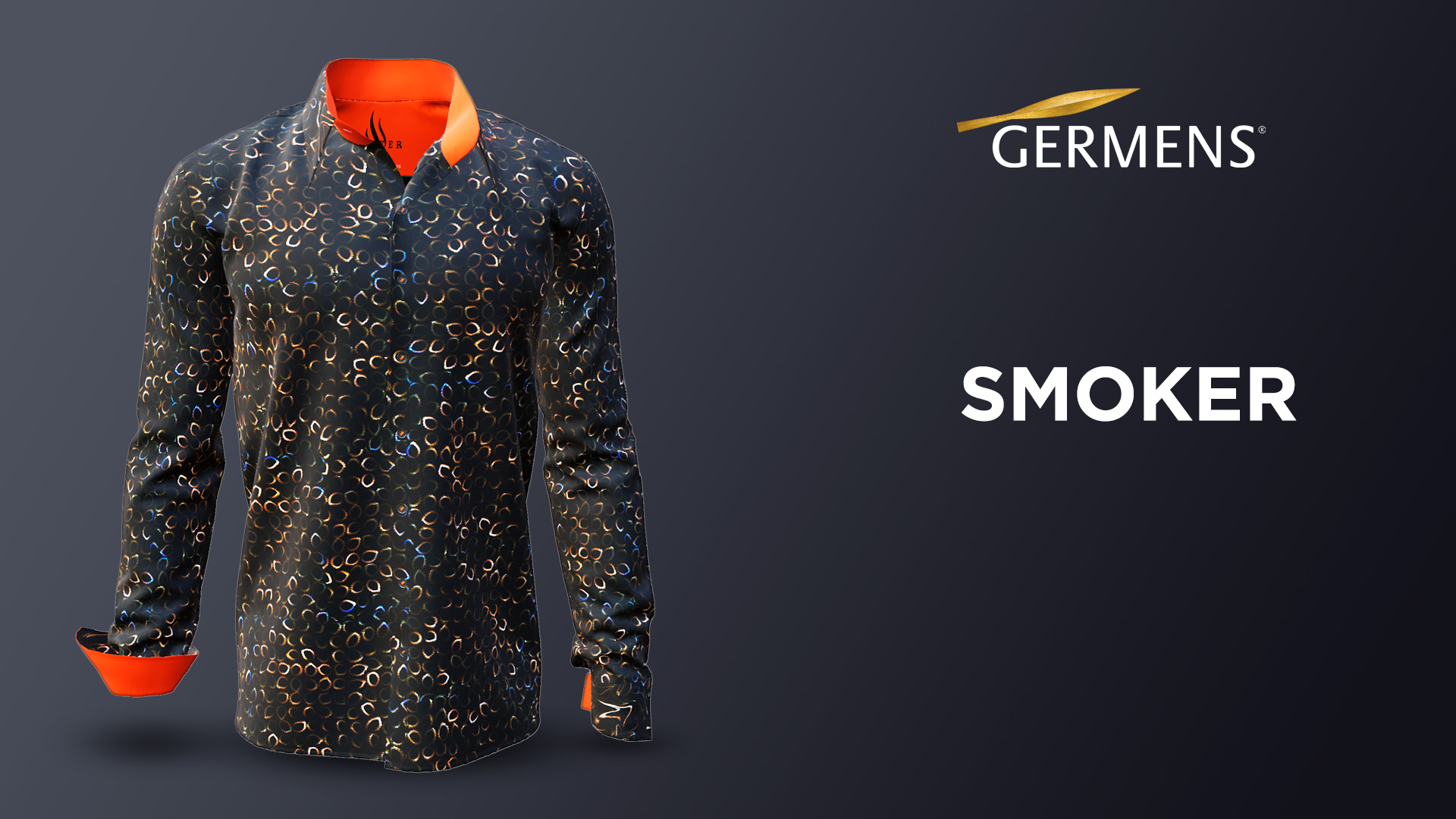 dark shirt men's long sleeve SMOKER by GERMENS artfashion