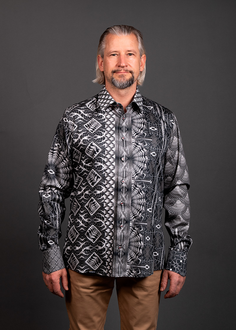 black white gray shirt men's VIADUKT CHEMNITZ by GERMENS artfashion - 100 % cotton - Made in Germany