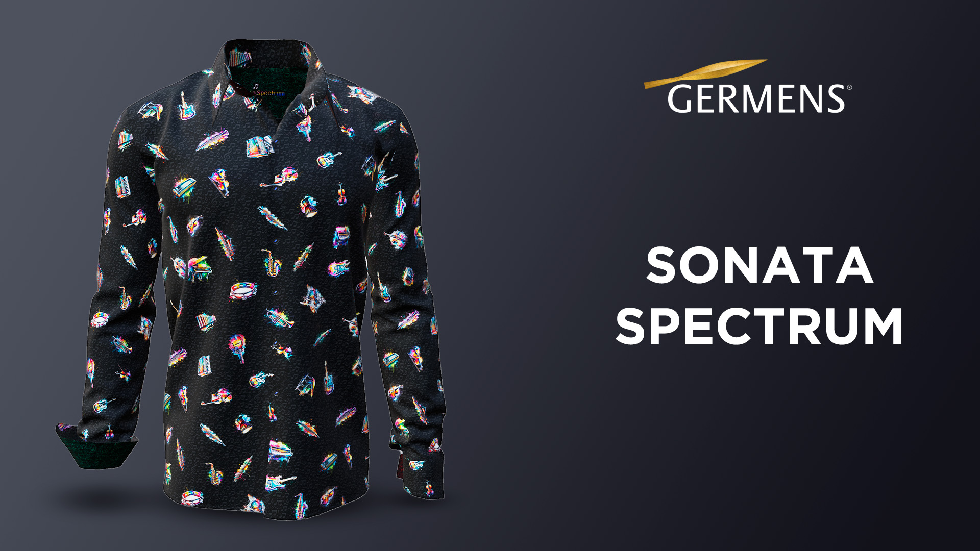 Musician shirt men long sleeve SONATA SPECTRUM by GERMENS artfashion