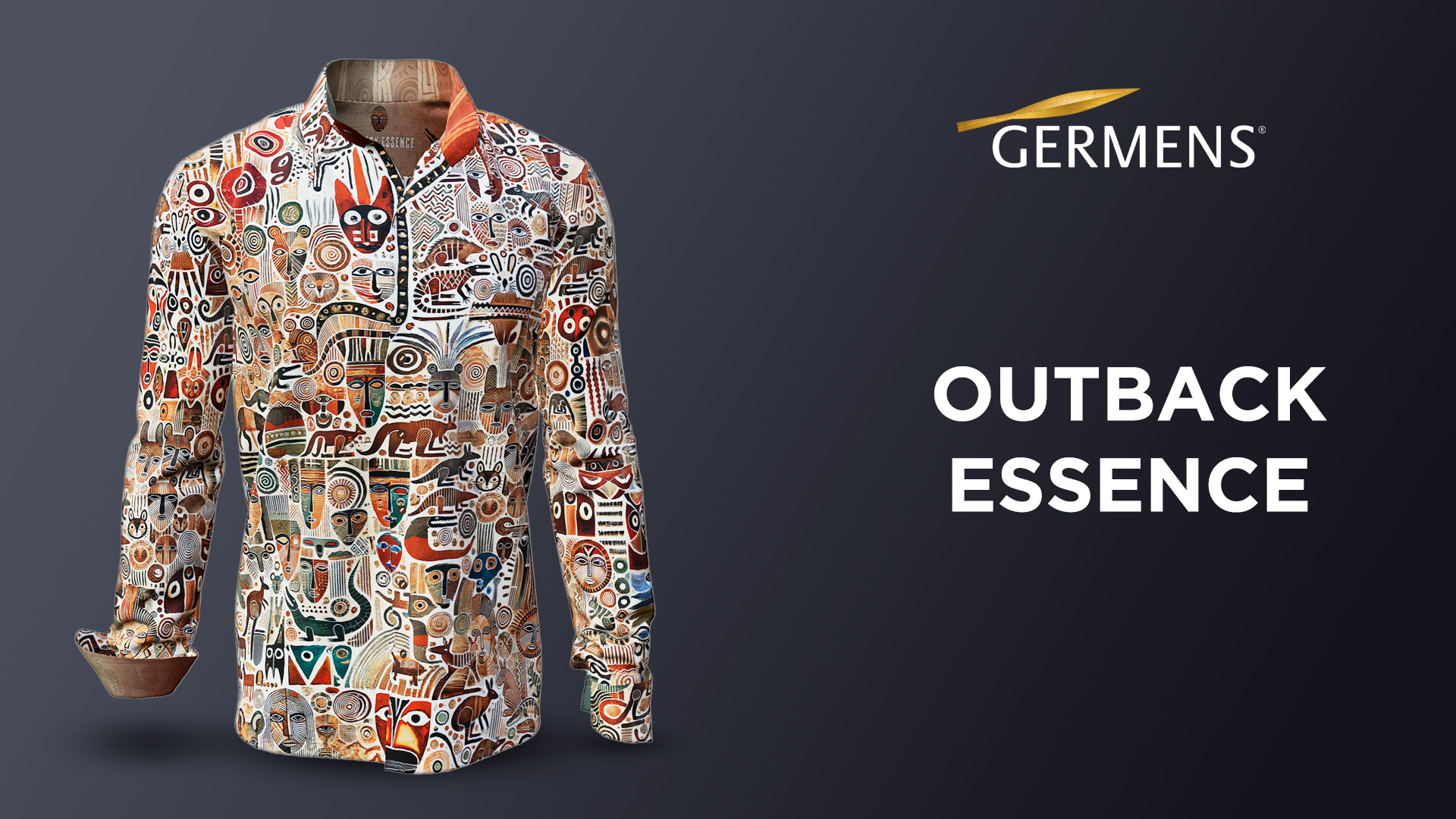 beige shirt for men OUTBACK ESSENCE by GERMENS artfashion
