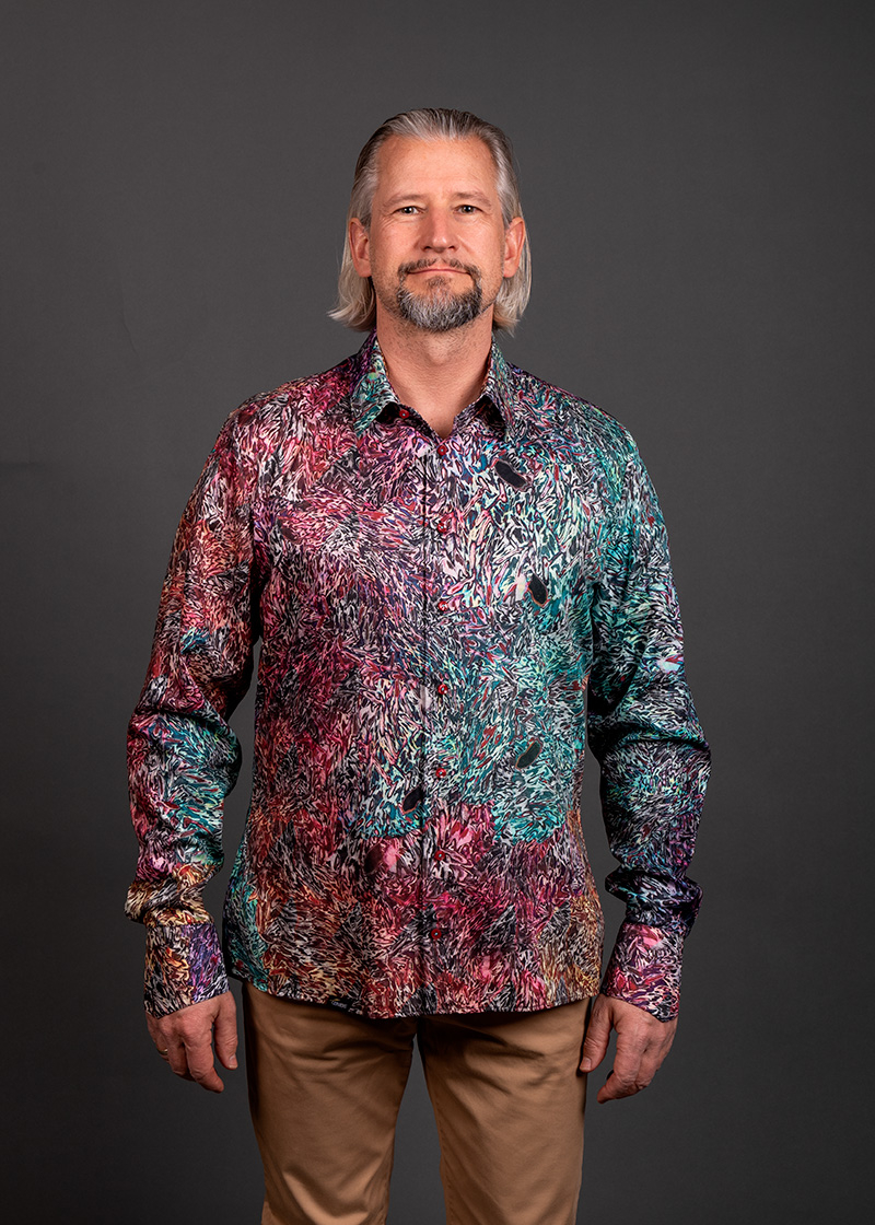 Camisa estampada para hombre FRAXI MULTISE de GERMENS artfashion - 100 % algodón - Fabricada en Alemania
