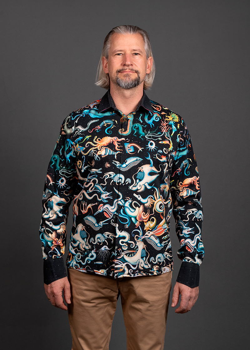 Camisa de colores para hombre DEEPSEA PARTY de GERMENS artfashion - 100 % algodón - Fabricada en Alemania