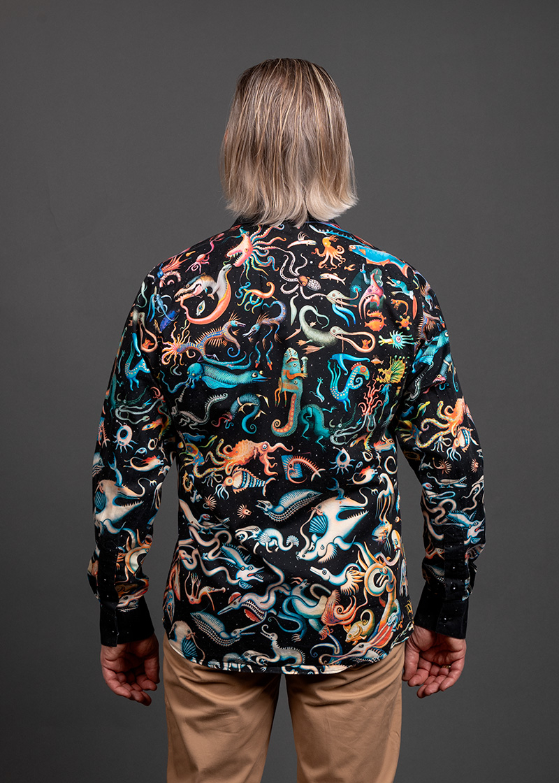 Camisa de colores para hombre DEEPSEA PARTY de GERMENS artfashion - 100 % algodón - Fabricada en Alemania