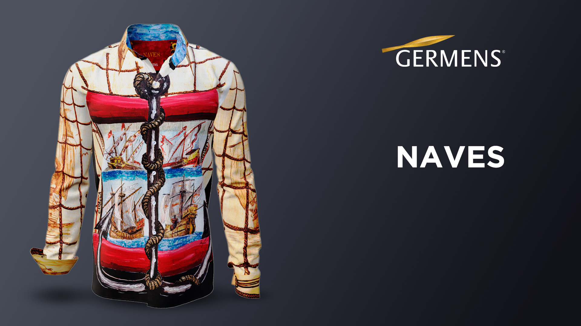 buntes Hemd Herren Langarm NAVES von GERMENS artfashion