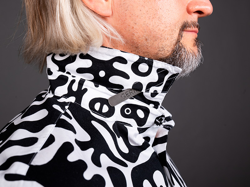 Camisa blanca y negra para hombre JUPPI de GERMENS artfashion - 100 % algodón - Fabricada en Alemania