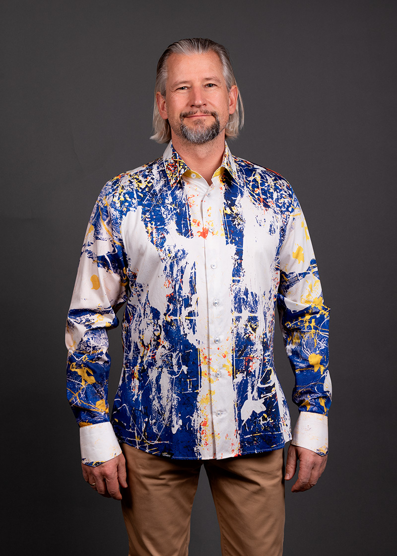 Camisa azul y blanca para hombre NOTIBANA de GERMENS artfashion - 100 % algodón - Fabricada en Alemania