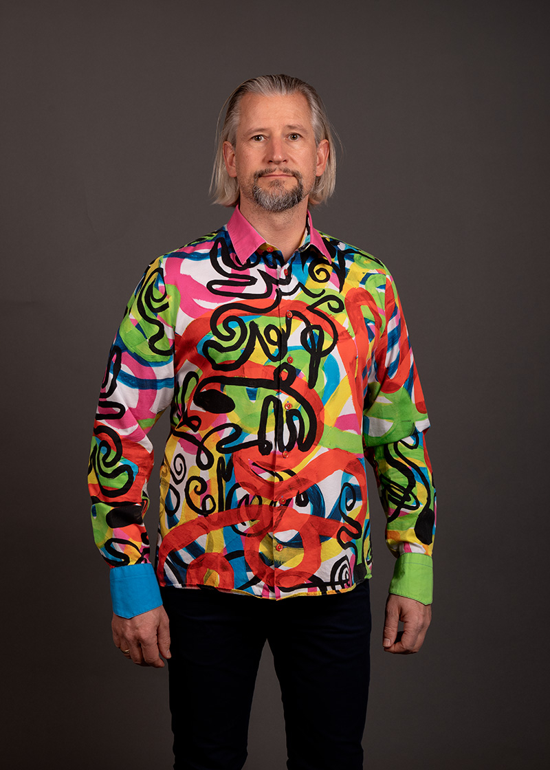 Camisa de ocio estampada ROLLER COASTER de GERMENS artfashion - 100 % algodón - Fabricada en Alemania