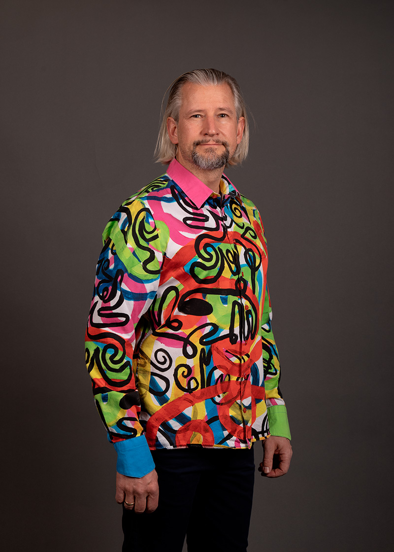 Camisa de ocio estampada ROLLER COASTER de GERMENS artfashion - 100 % algodón - Fabricada en Alemania