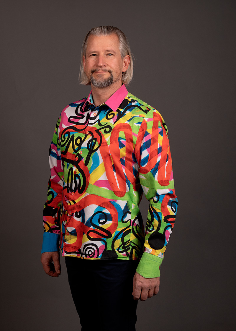 Camisa de ocio estampada ROLLER COASTER de GERMENS artfashion - 100 % algodón - Fabricada en Alemania