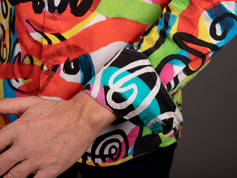 Camisa de ocio estampada ROLLER COASTER de GERMENS artfashion - 100 % algodón - Fabricada en Alemania