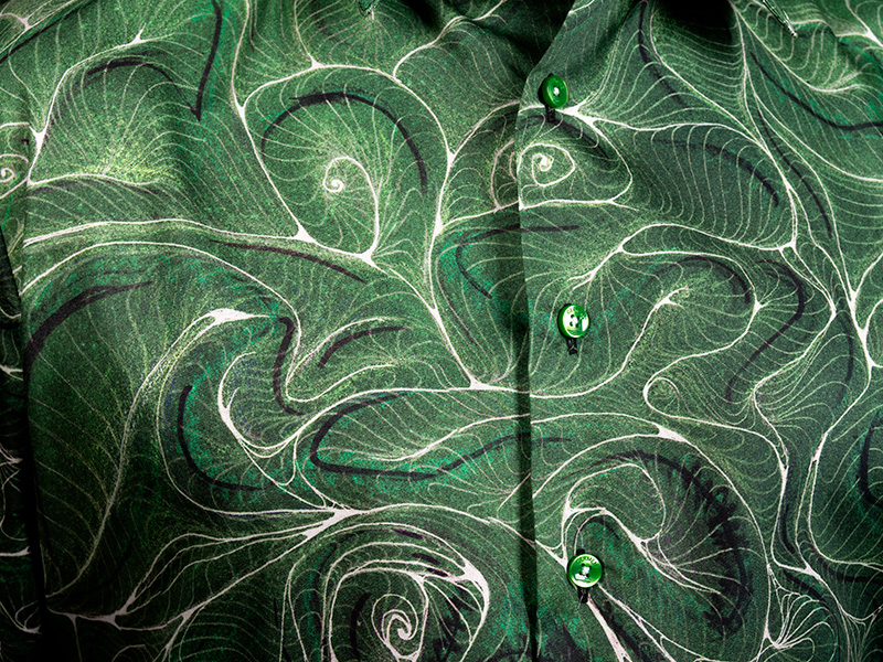 Camisa verde para hombre CONCHIFERA FOREST de GERMENS artfashion - 100 % algodón - Fabricada en Alemania