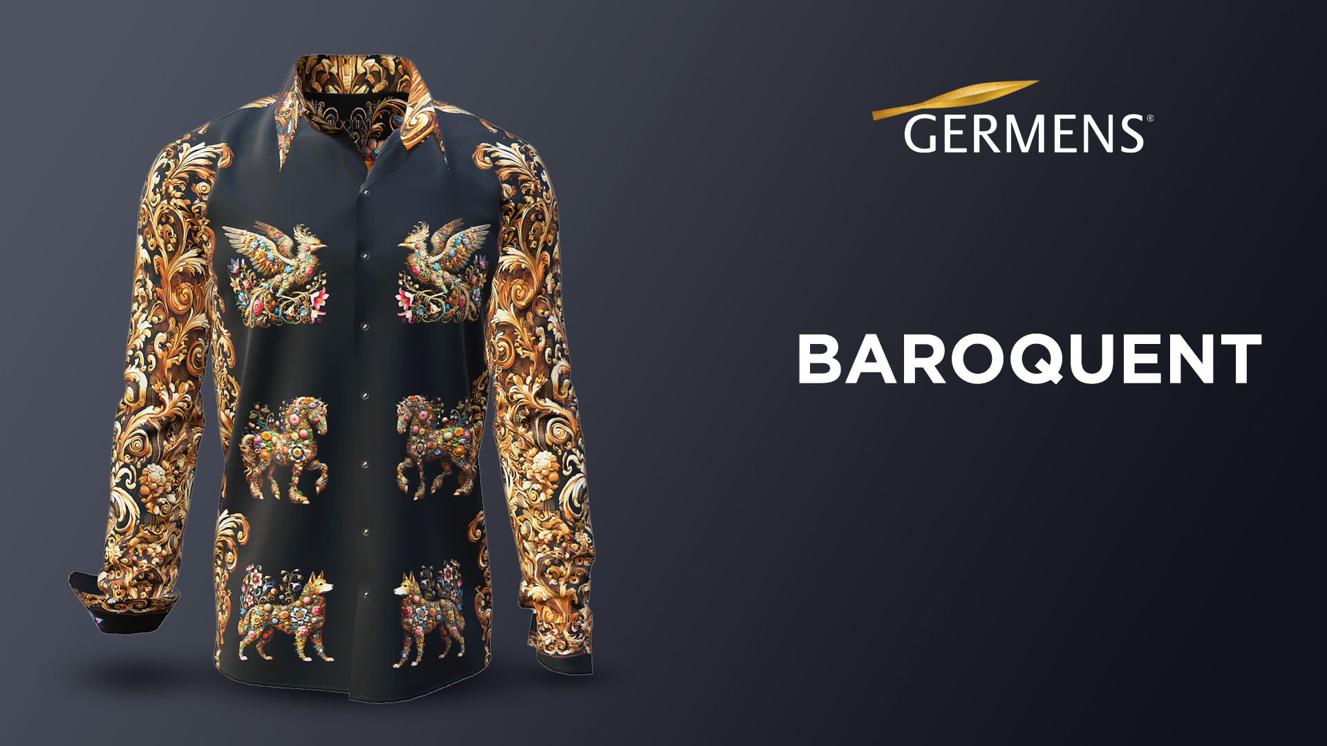 Camisa barroca de manga larga para hombre «BAROQUENT» de GERMENS artfashion