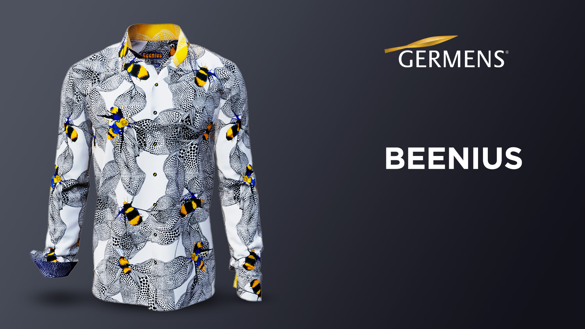 Camisa de hombre en blanco y negro BEENIUS de GERMENS artfashion