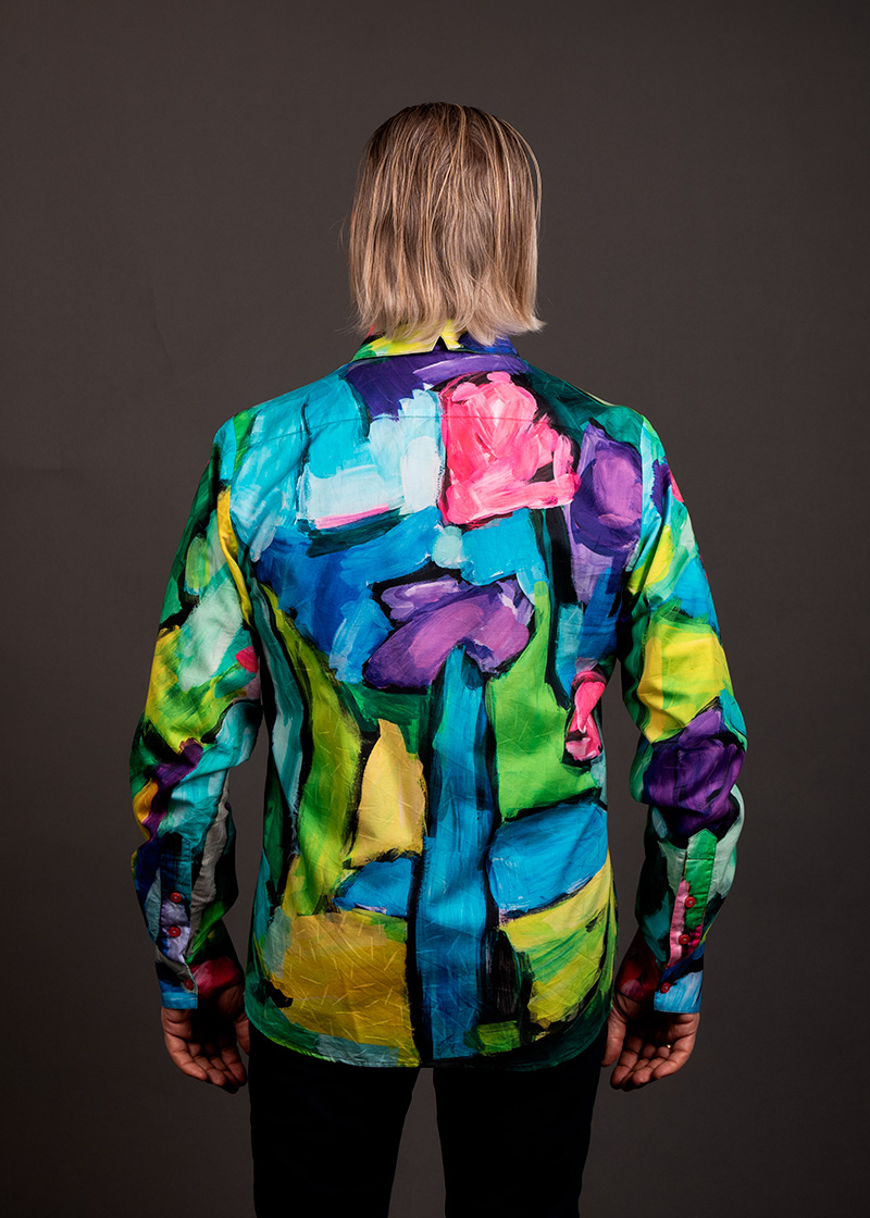 Camisa de colores para hombre FIORE ASTRATTA de GERMENS artfashion - 100 % algodón - Fabricada en Alemania