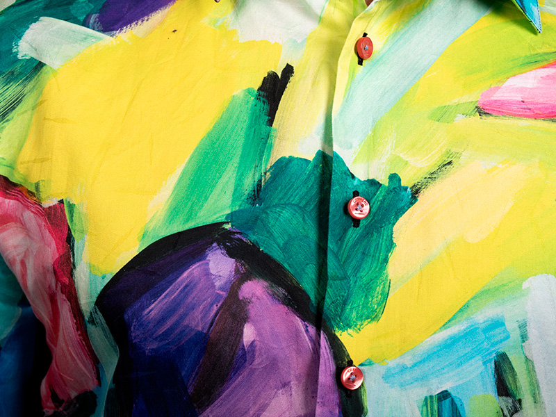 Camisa de colores para hombre FIORE ASTRATTA de GERMENS artfashion - 100 % algodón - Fabricada en Alemania
