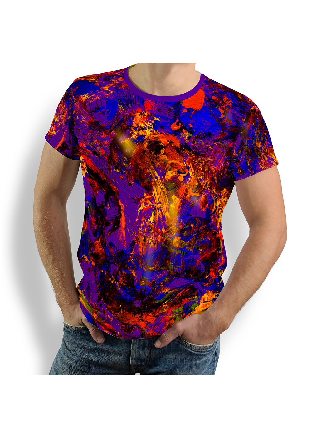 lila T-Shirt Herren AIXON von GERMENS artfashion