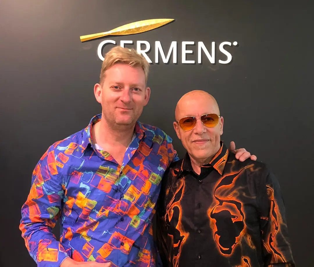 René König y Toni Krahl en la tienda GERMENS de Chemnitz