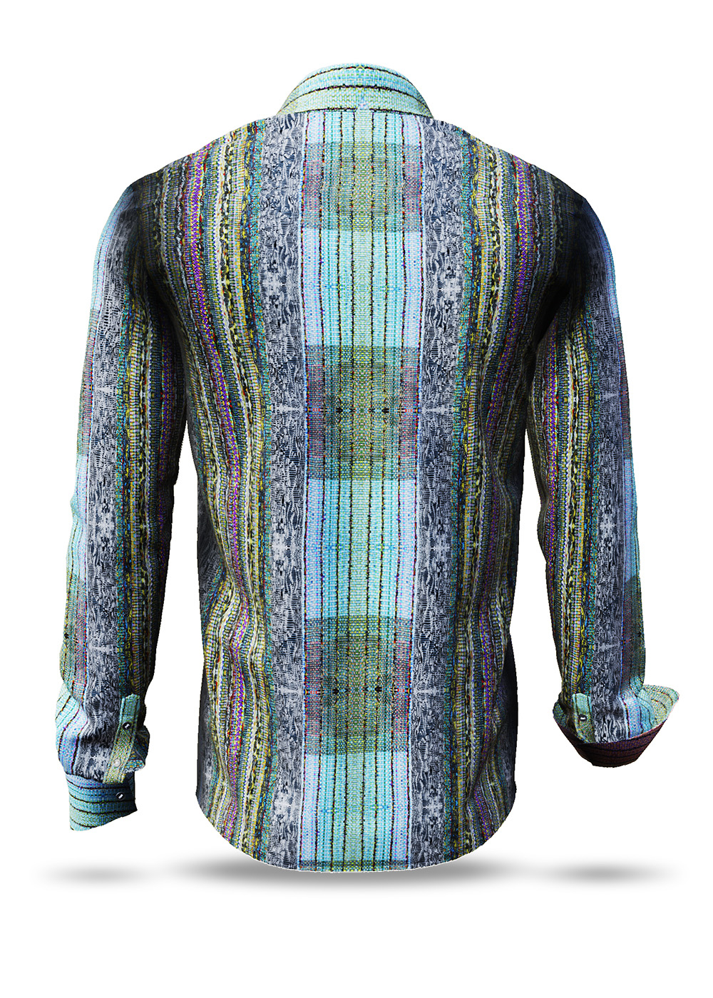Camisa de hombre con estampado azul «El puente de Murakami»