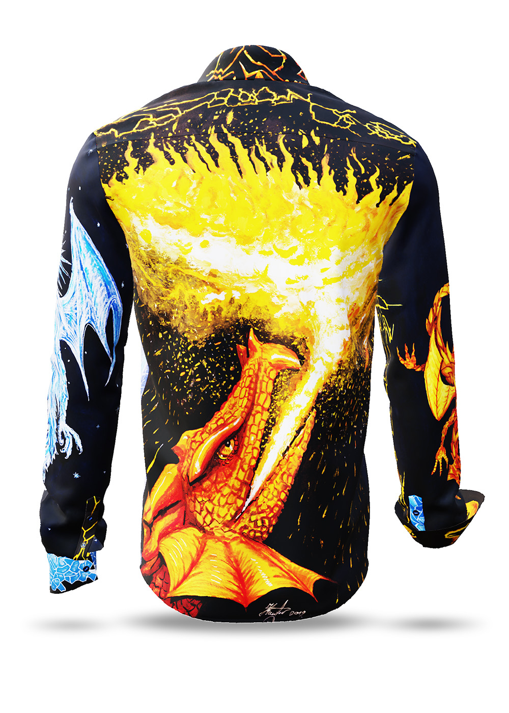 Camisa de colores para hombre FROST & GLOW con dragones