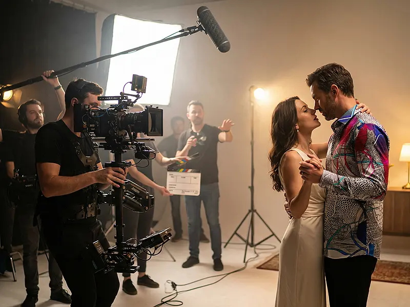 Set/Studio – das GERMENS Hemd QUADROPHONIE als Kostüm mit Charakter, gut im Bild.