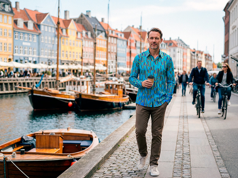 Städtereise Kopenhagen - GERMENS Hemd Stalacnite Blue