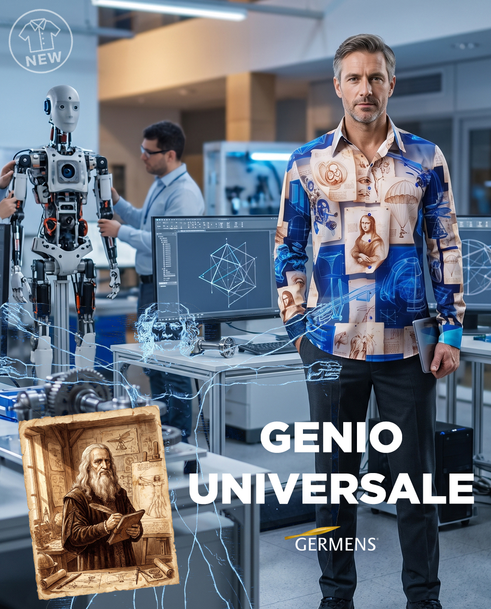 Herrenhemd GENIO UNIVERSALE - inspiriert von Leonardo da Vinci
