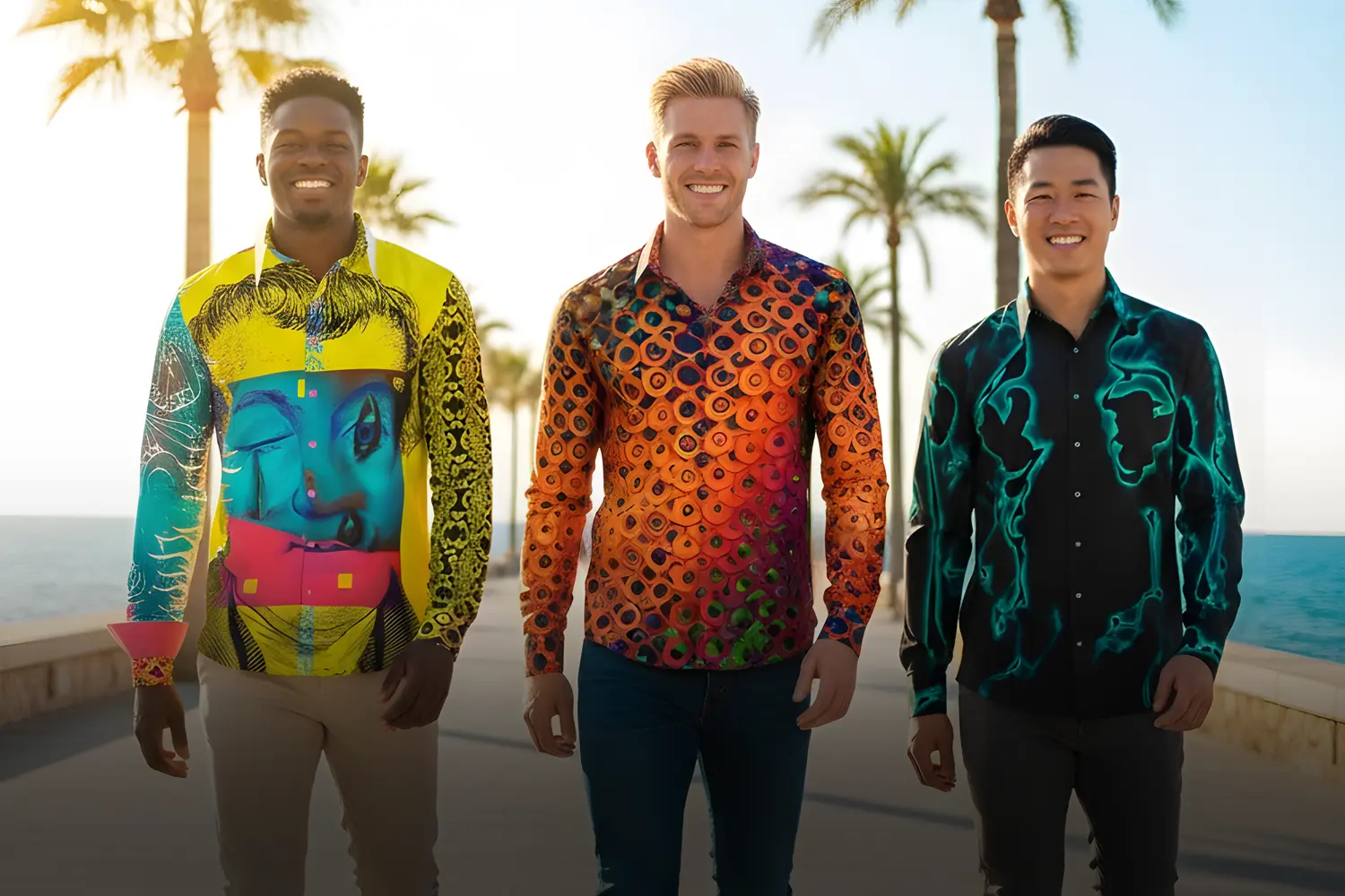  Camisas de colores para hombre de manga larga de GERMENS artfashion