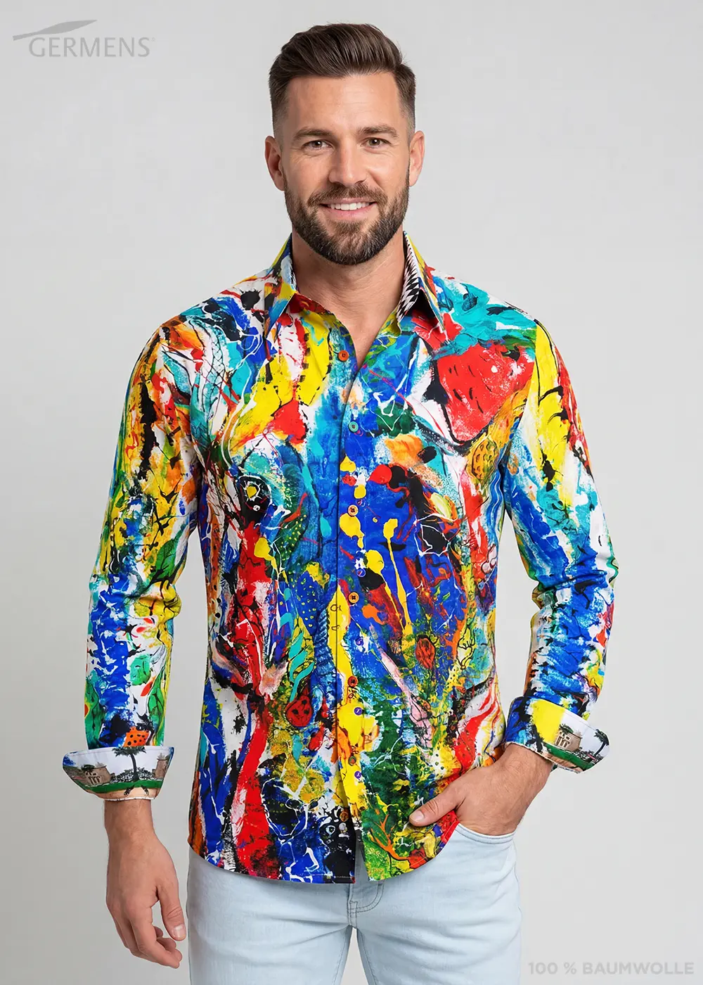 Camisas de manga larga de colores para hombre de GERMENS