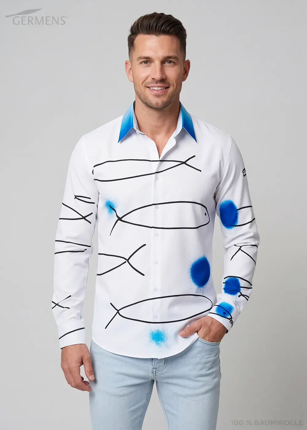 Camisas de manga larga de colores claros para hombre de GERMENS