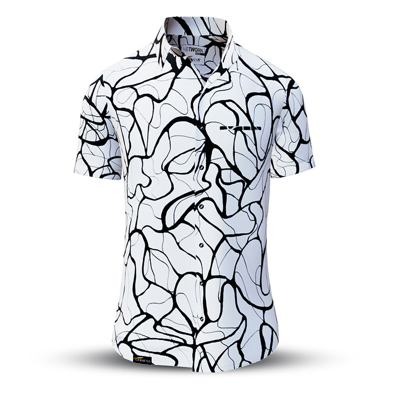 Camisa de verano para hombre NETWORK SIGNI - 100 % algodón - 10 tallas, de la XS a la 6XL - diseño excepcional - confección de primera calidad - tejidos «Made in Germany» - edición limitada y exclusiva