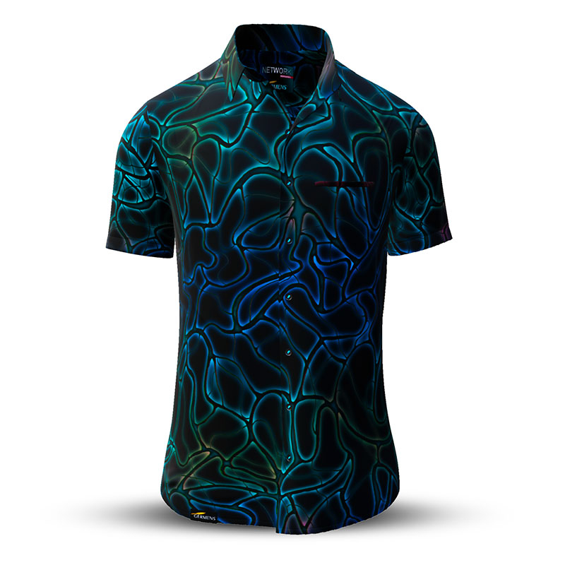 Camisa de verano para hombre NETWORK MIRAKEL - 100 % algodón - 10 tallas, de la XS a la 6XL - diseño excepcional - confección de primera calidad - tejidos «Made in Germany» - edición limitada y exclusiva
