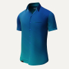Camisa de manga corta de verano para hombre GRADIENT OCEAN – GERMENS artfashion – 100 % algodón - Talla L