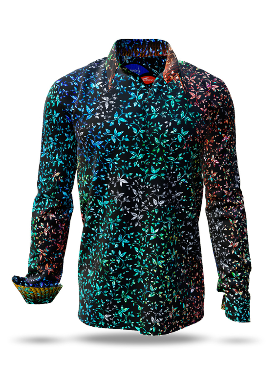 Descubre las camisas de colores para hombre FLOREL NOIR - 100 % algodón