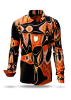 Bunte Hemden Herren NEW ORLEANS FUNKY - Braun schwarzes Hemd - GERMENS - 100 % Baumwolle