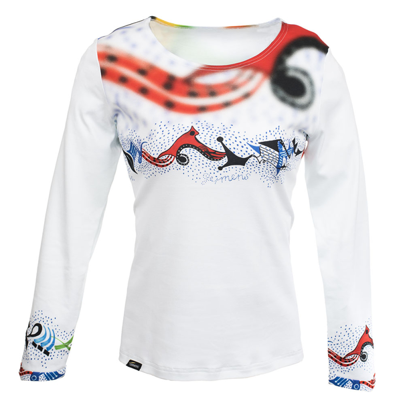 PINITIKI - Camiseta de manga larga de colores para mujer