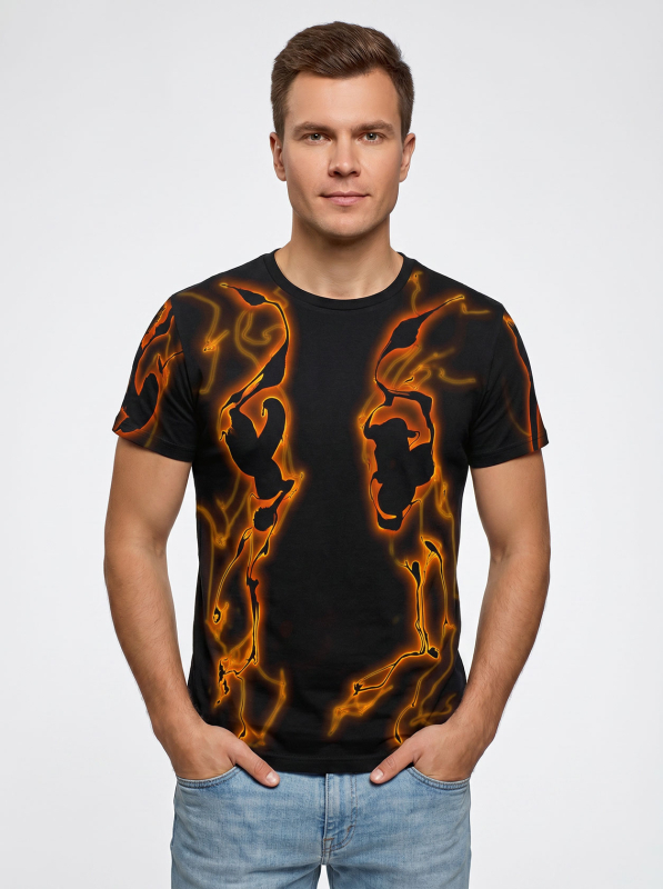 Camisetas originales para hombre - LAVA - 100 % algodón - GERMENS artfashion - Talla S