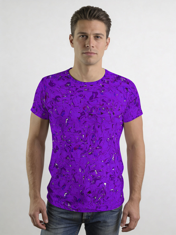 Unique T-shirts for men - GRAVUR LILAS - 100% cotton - GERMENS artfashion - Sizes S to 5XL