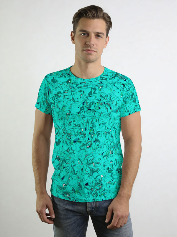 ausgefallene T-Shirts für Männer - GRAVUR MINT - 100 % Baumwolle - GERMENS artfashion - Größe M