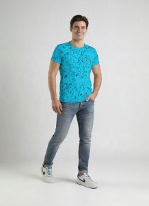 ausgefallene T-Shirts für Männer - GRAVUR BLUE...