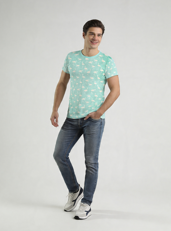 ausgefallenes T-Shirt für Männer - FLAMINGO HOTEL - 100 % Baumwolle - GERMENS artfashion - Größen S bis 5XL