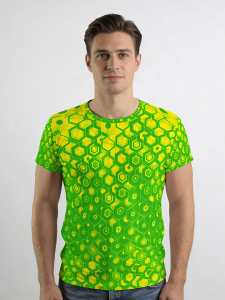 ausgefallene T-Shirts für Männer - HEXAGON URANIO - 100 % Baumwolle - GERMENS artfashion - Größe L