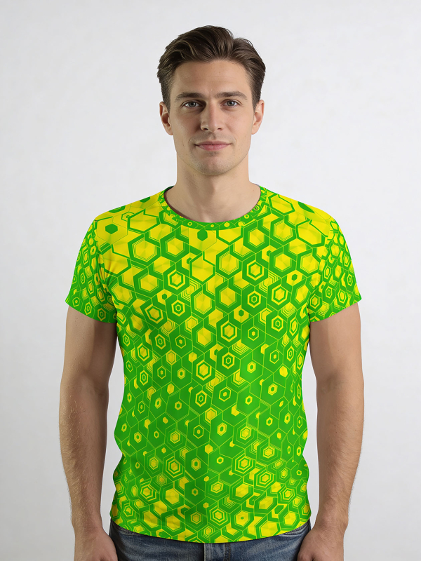 ausgefallene T-Shirts für Männer - HEXAGON URANIO - 100 % Baumwolle - GERMENS artfashion - Größe XXL