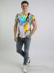 Camisetas originales para hombre - Camiseta de cuello redondo - 100 % algodón - GERMENS - 100 % algodón - GERMENS artfashion - Talla 5XL